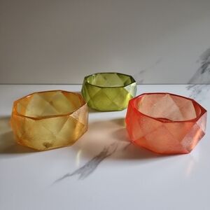 Chunky Colorful Glitter Bangle Bracelet 3Pc Set